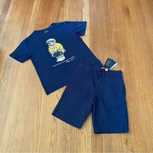 Ralph Lauren Navy Bear T-Shirt and Shorts Set